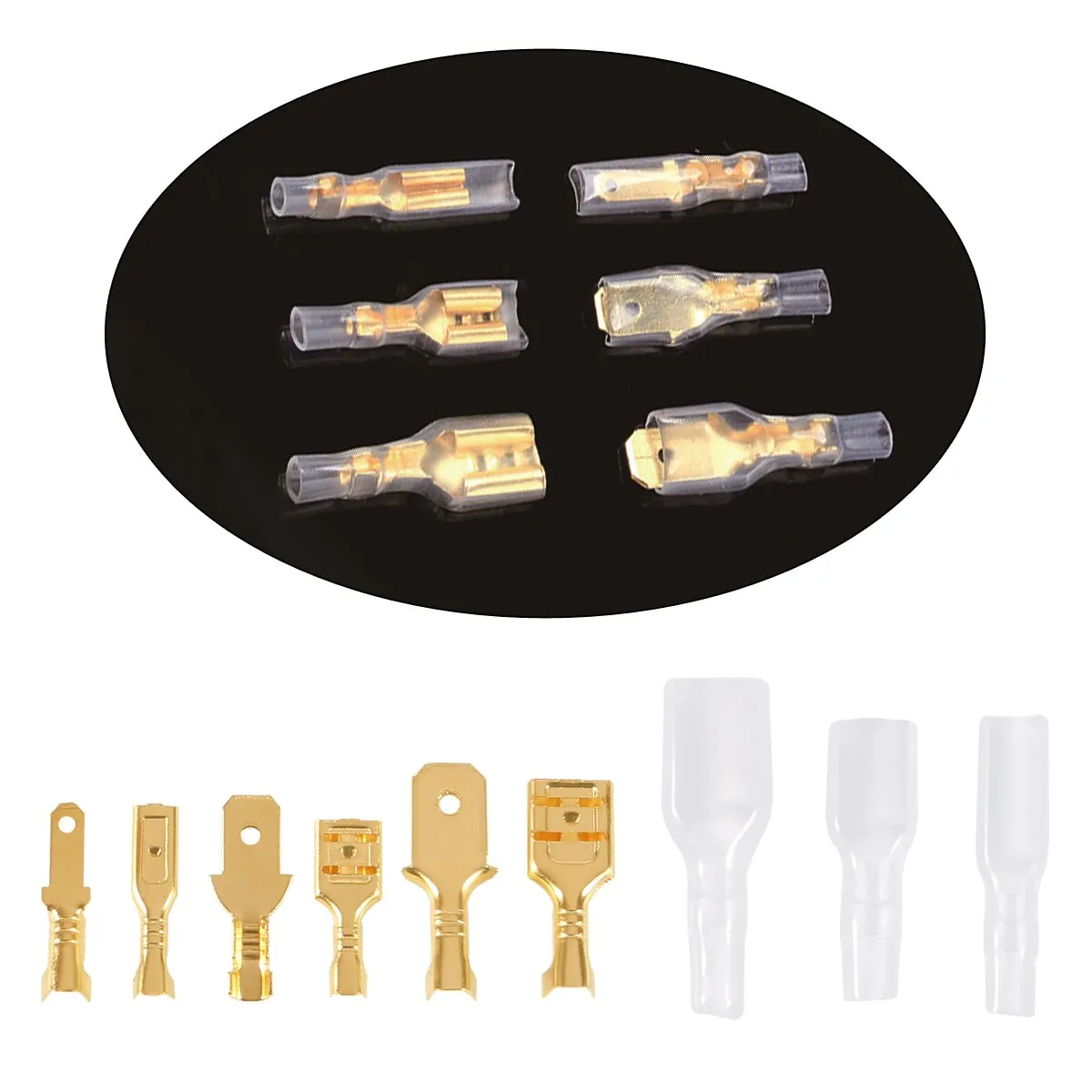 270pcs Insulated Male Female Wire Connector 2.8 4.8 6.3mm Electrical Crimp Terminals Termin Spade Connectors Assorted
