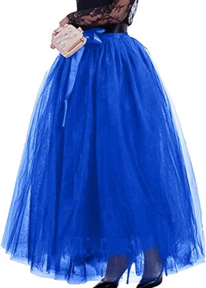 928 - Plus Size Long Maxi A-Line Tutu Tulle Wedding Skirt