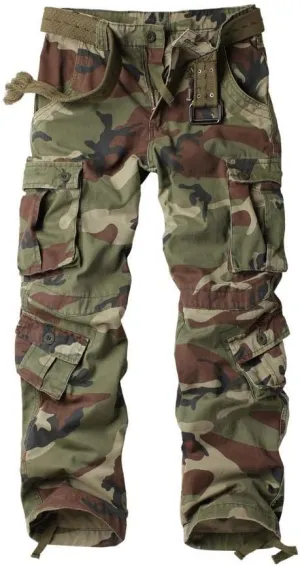 AKARMY Womens Cargo Pants with Pockets Outdoor Casual Ripstop Camo Military Combat Construction Work Pants