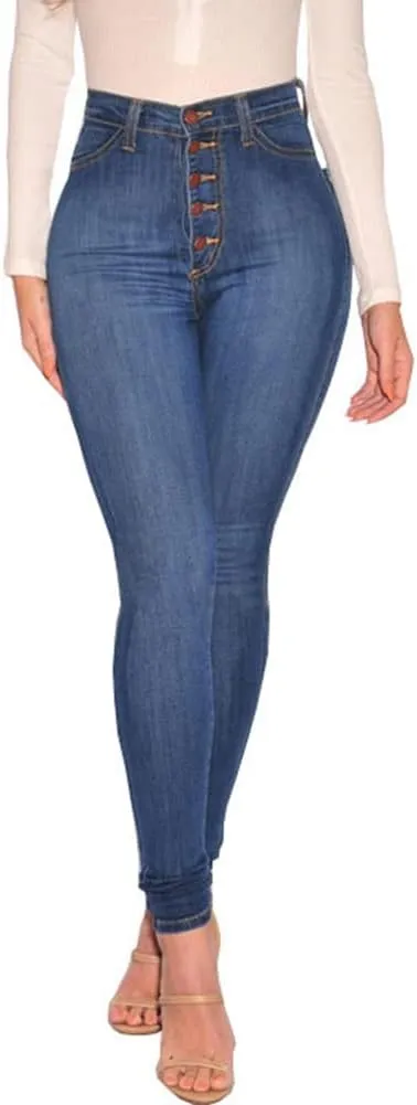 AMRSPENG Women's High Waisted Jeans for Women Ripped Stretch Skinny Butt Lifting Jeans Distressed Jeans Pants