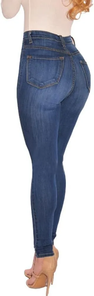 AMRSPENG Women's High Waisted Jeans for Women Ripped Stretch Skinny Butt Lifting Jeans Distressed Jeans Pants