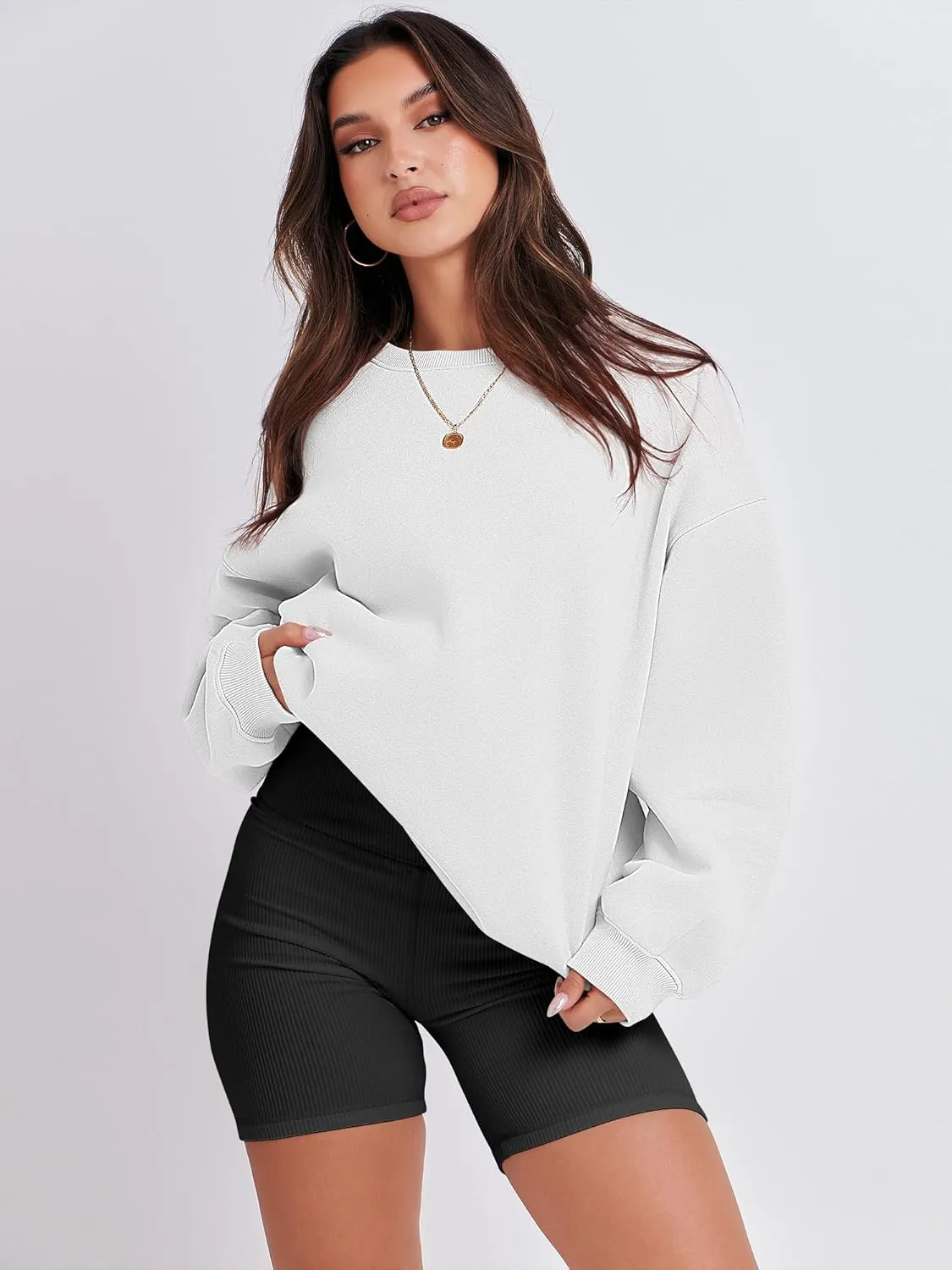 ANRABESS Women's Sweatshirts Crewneck Fleece Oversized Pullover Hoodies Cute Shirts Tops Teen Girls Preppy Clothes 2025
