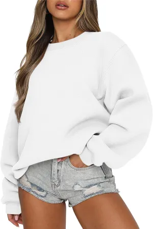 ANRABESS Women's Sweatshirts Crewneck Fleece Oversized Pullover Hoodies Cute Shirts Tops Teen Girls Preppy Clothes 2025