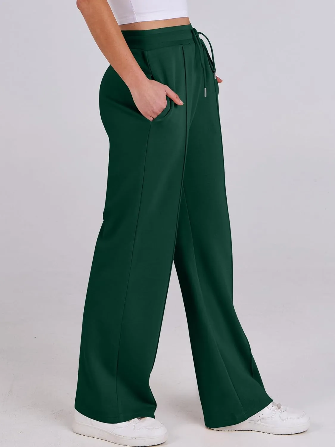 ANRABESS Women's Wide Leg Sweatpants High Waist Baggy Flared Pants Drawstring Athletic Joggers Sweat Pants
