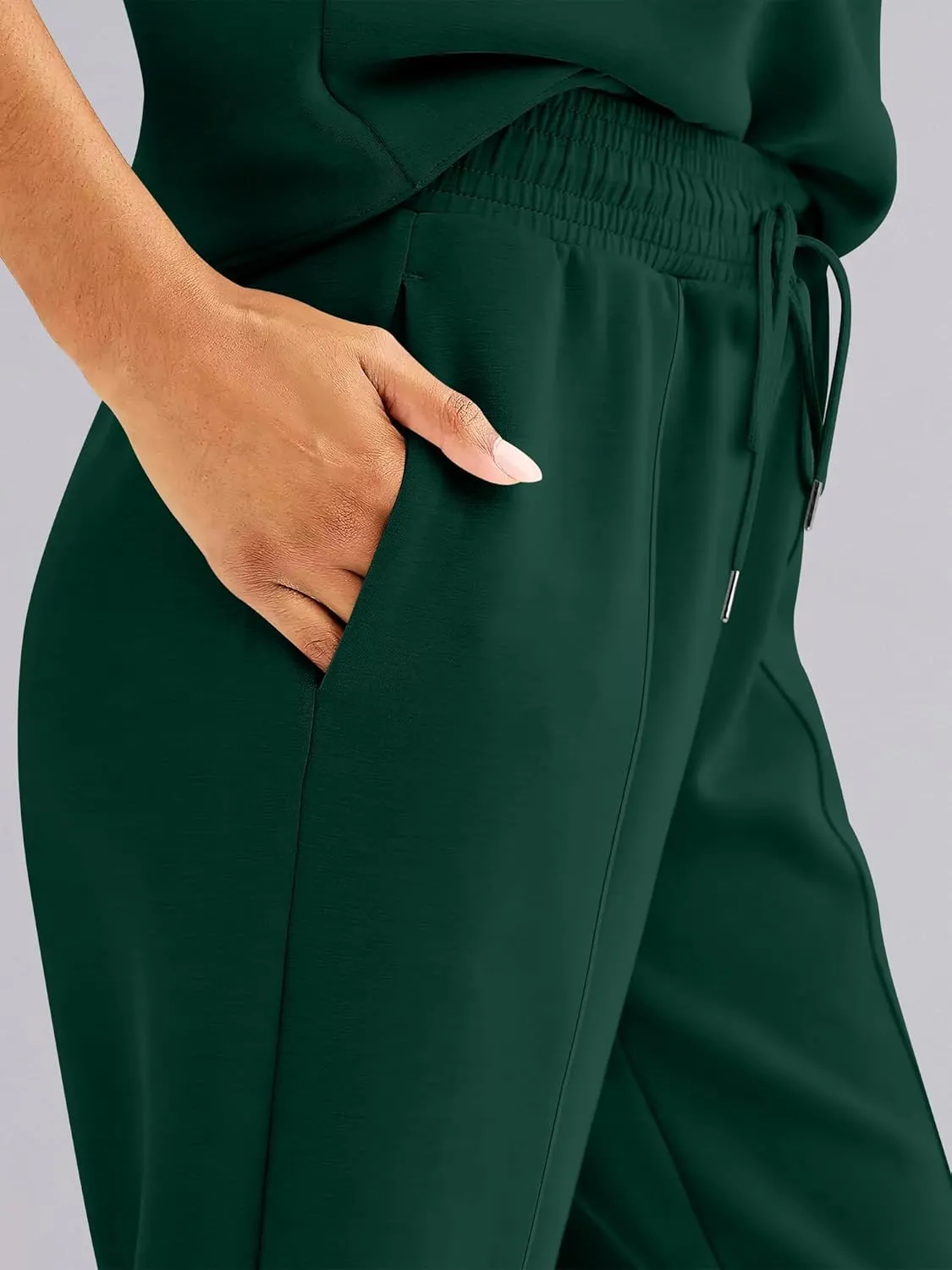 ANRABESS Women's Wide Leg Sweatpants High Waist Baggy Flared Pants Drawstring Athletic Joggers Sweat Pants