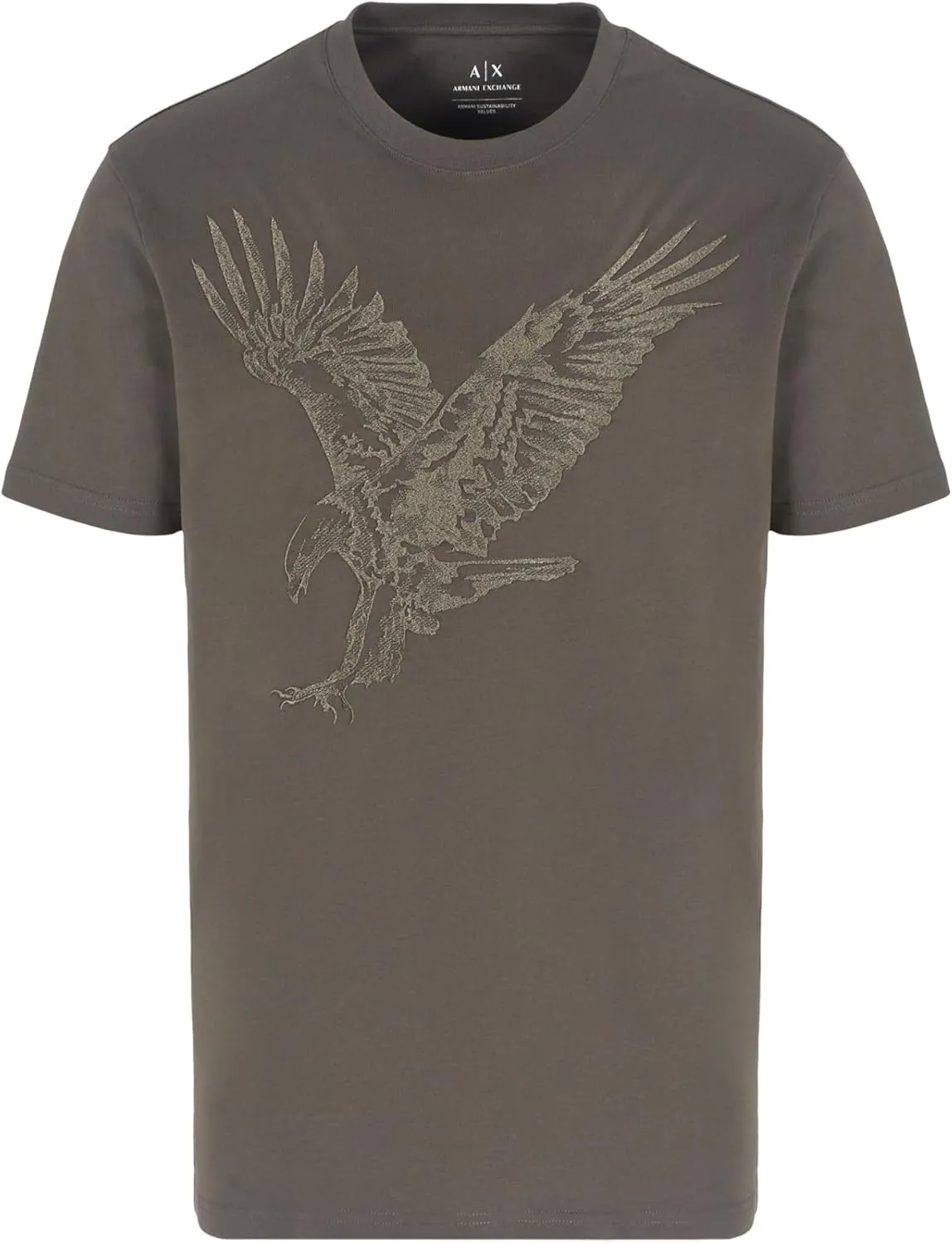 Armani Exchange Men's Large Embroidered Eagle Regular Fit Cotton Jersey