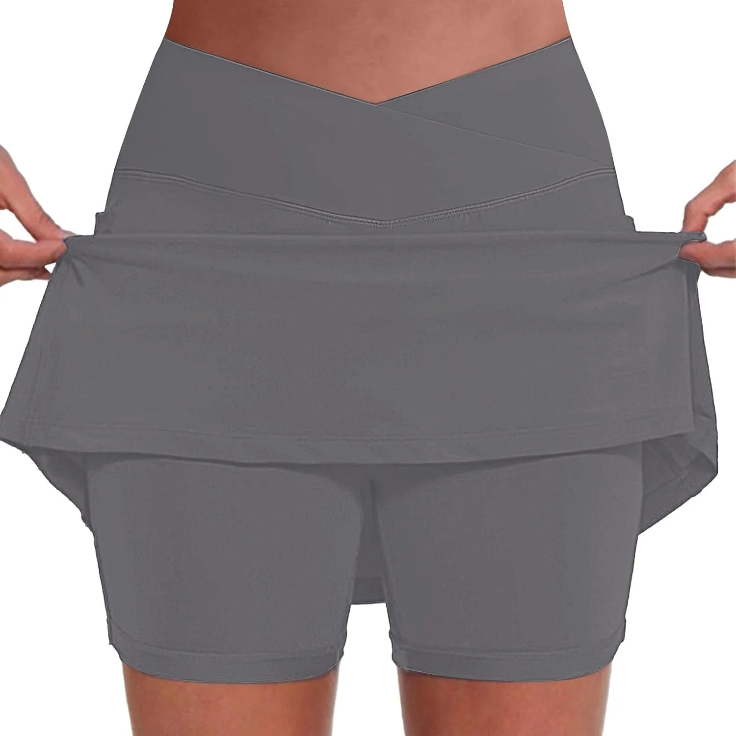 Athletic Skorts for Women Hight Waist Tummy Control Skirts Soft Elastic Shorts Tennis Yoga Skinny Casual Skort