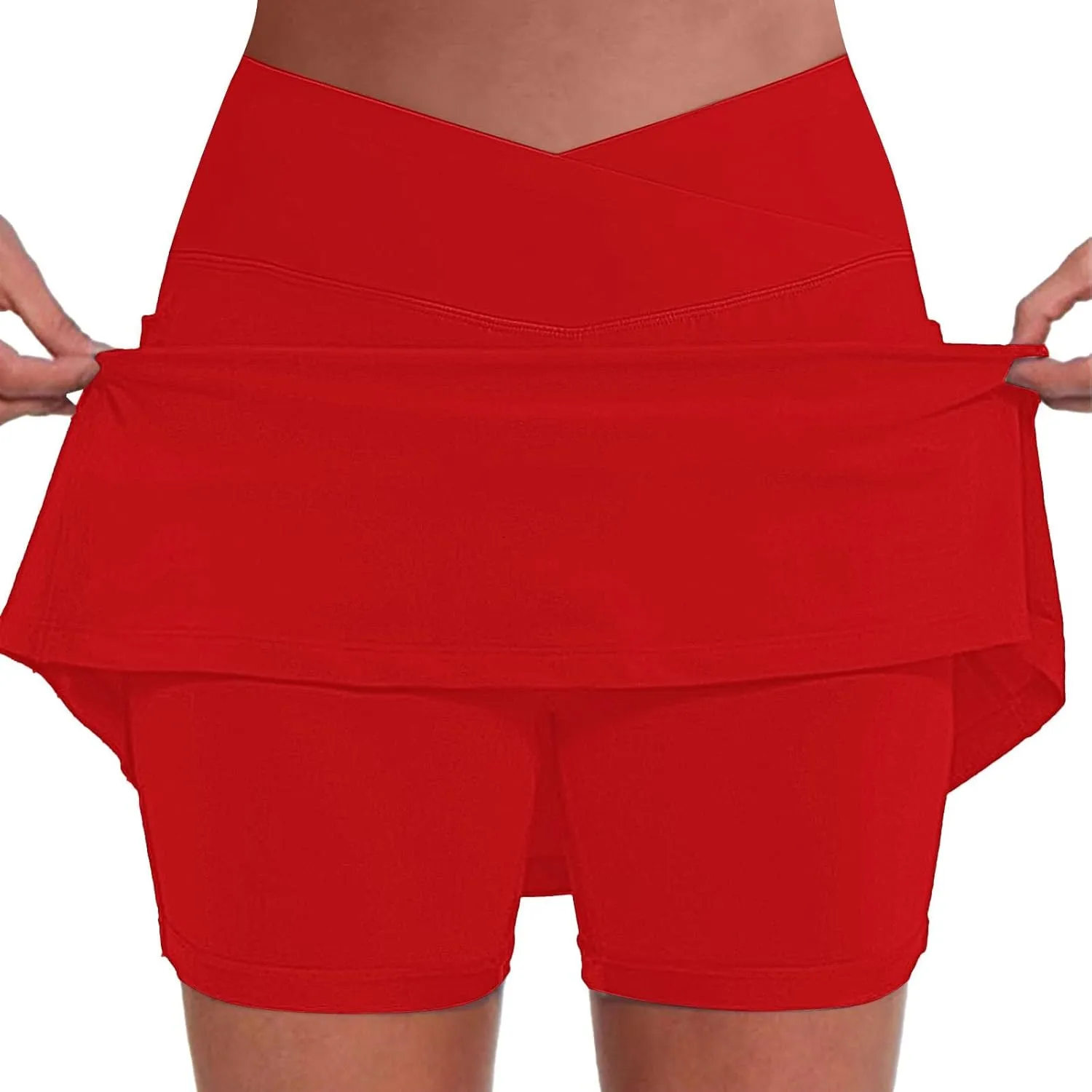 Athletic Skorts for Women Hight Waist Tummy Control Skirts Soft Elastic Shorts Tennis Yoga Skinny Casual Skort