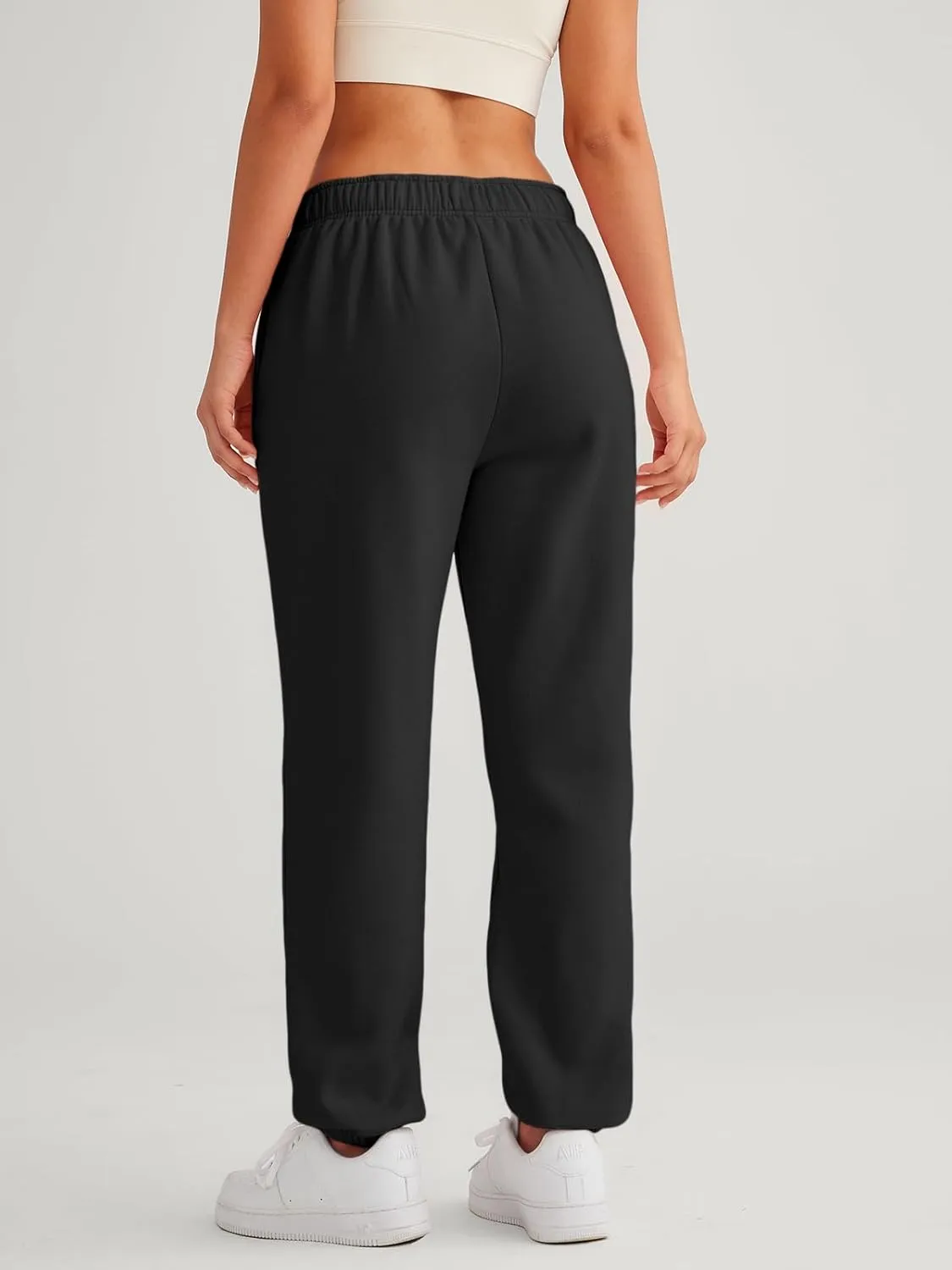 AUTOMET Womens Winter Casual Baggy Fleece Lined Sweatpants Fashion High Waisted Joggers Pants Athletic Clothes with Pockets