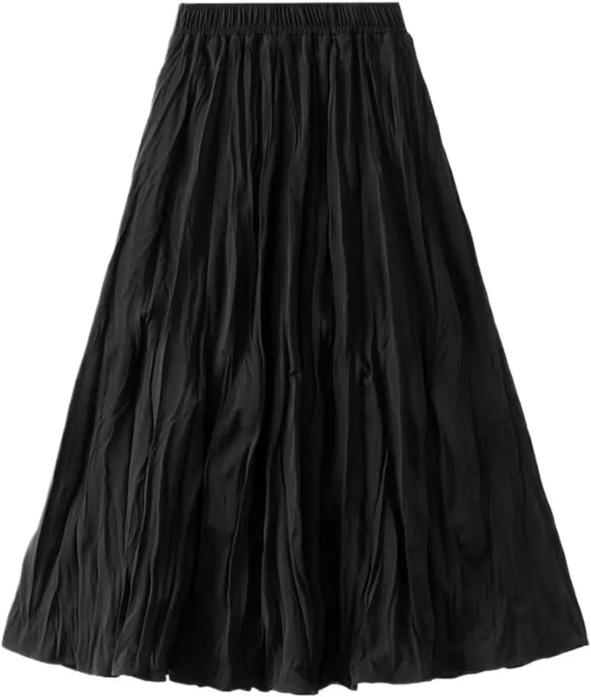 Autumn Winter Midi Long Pleated Skirt Women High Waist Skirt Female All-Match Skirt