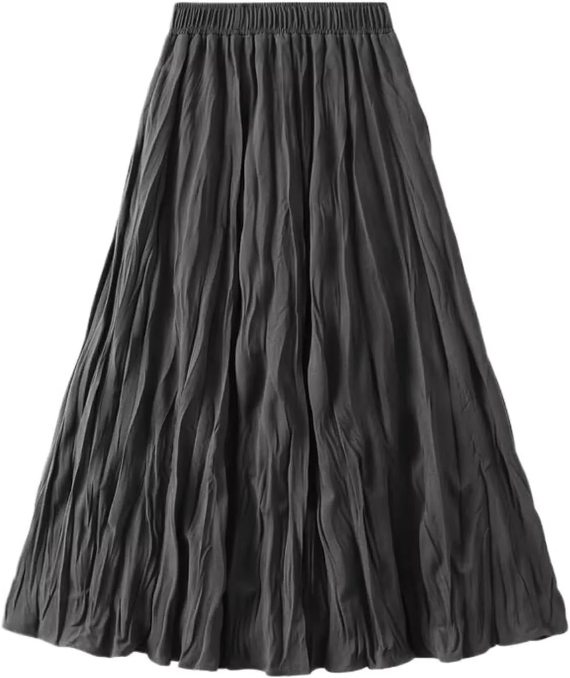 Autumn Winter Midi Long Pleated Skirt Women High Waist Skirt Female All-Match Skirt