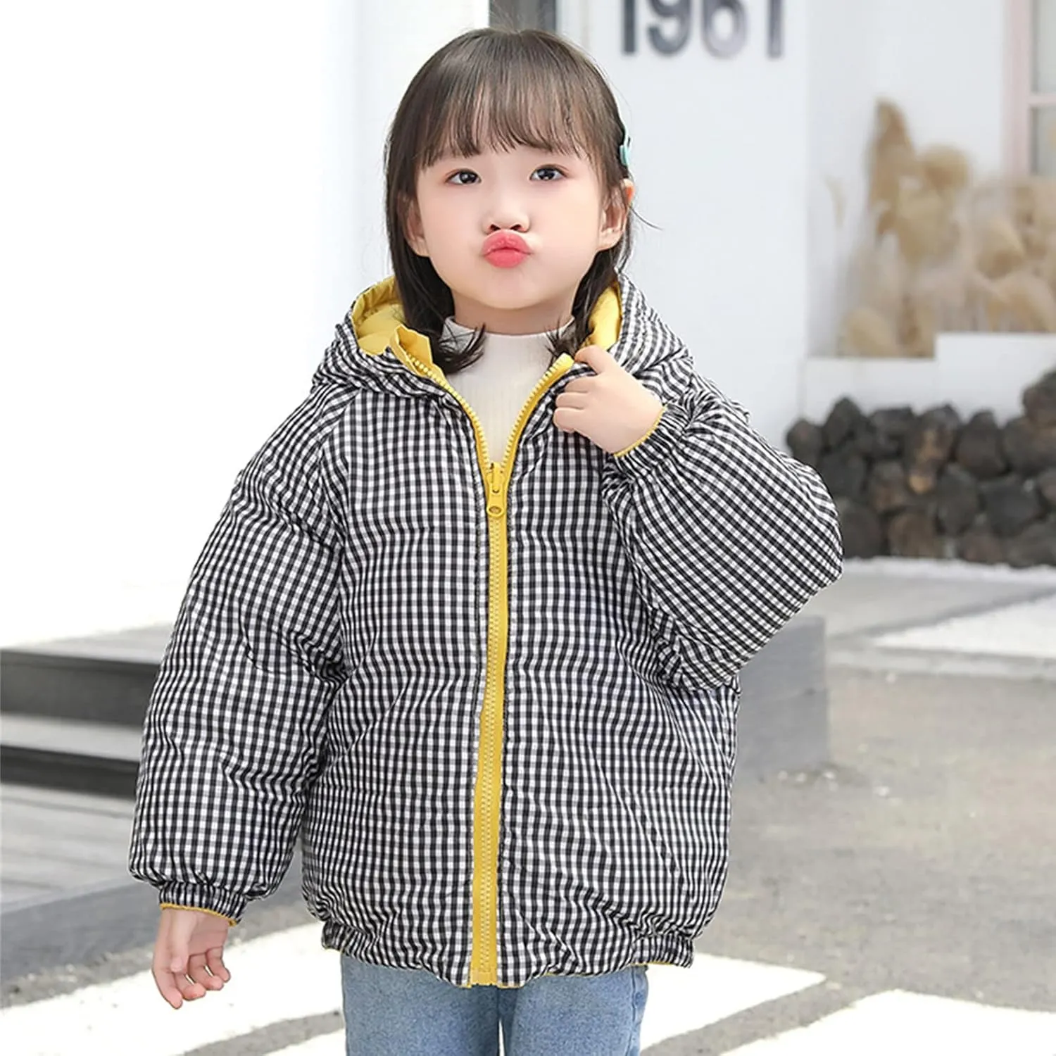 Baby Boy Girls Autumn Winter Fleece Down Coats Cotton Padded Jacket Hooded Zipper Windproof Snow Outerwear