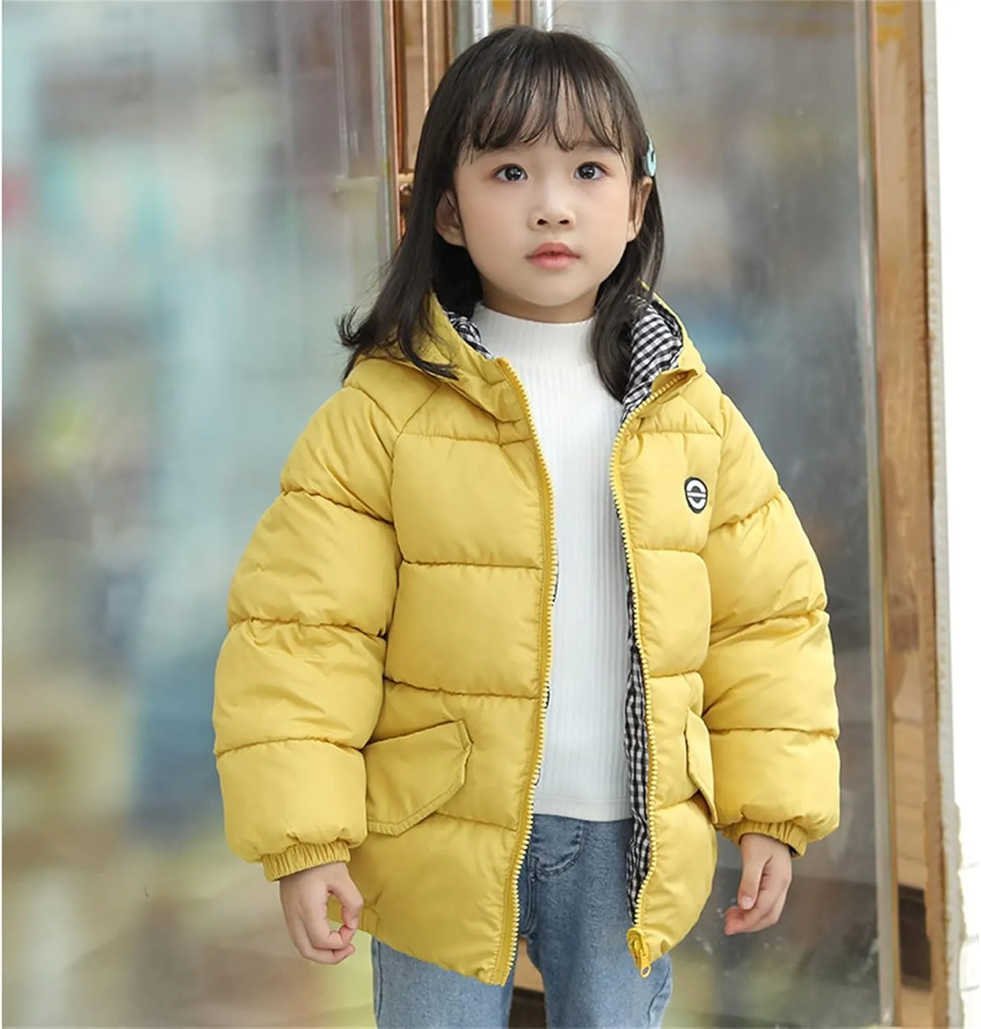Baby Boy Girls Autumn Winter Fleece Down Coats Cotton Padded Jacket Hooded Zipper Windproof Snow Outerwear