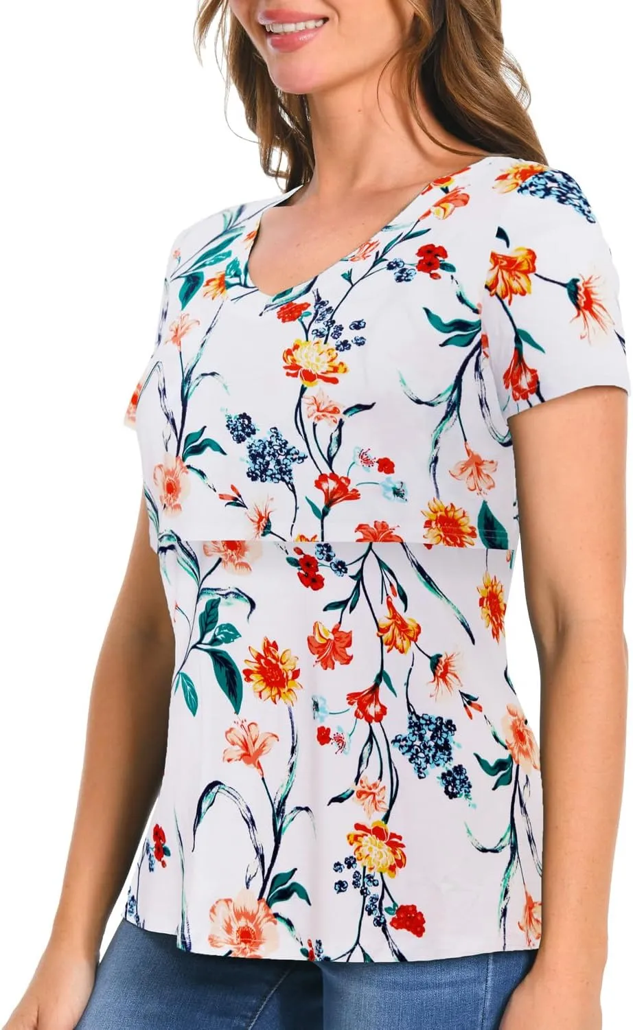 Bearsland Womens 3 Packs V Neck Nursing Tops Maternity Breastfeeding Tee Shirts