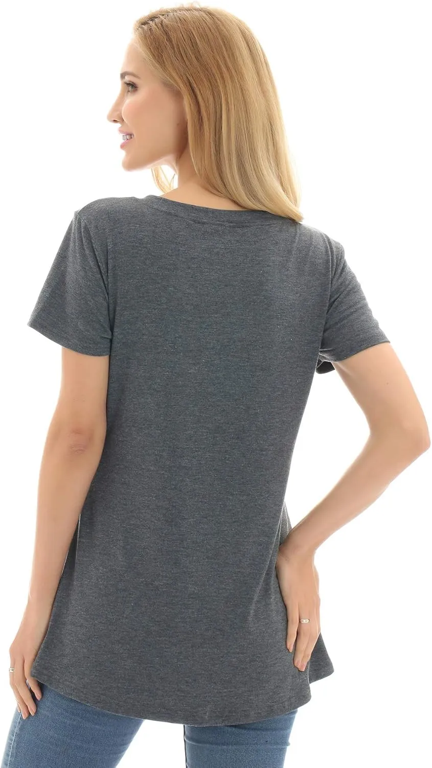 Bearsland Womens 3 Packs V Neck Nursing Tops Maternity Breastfeeding Tee Shirts