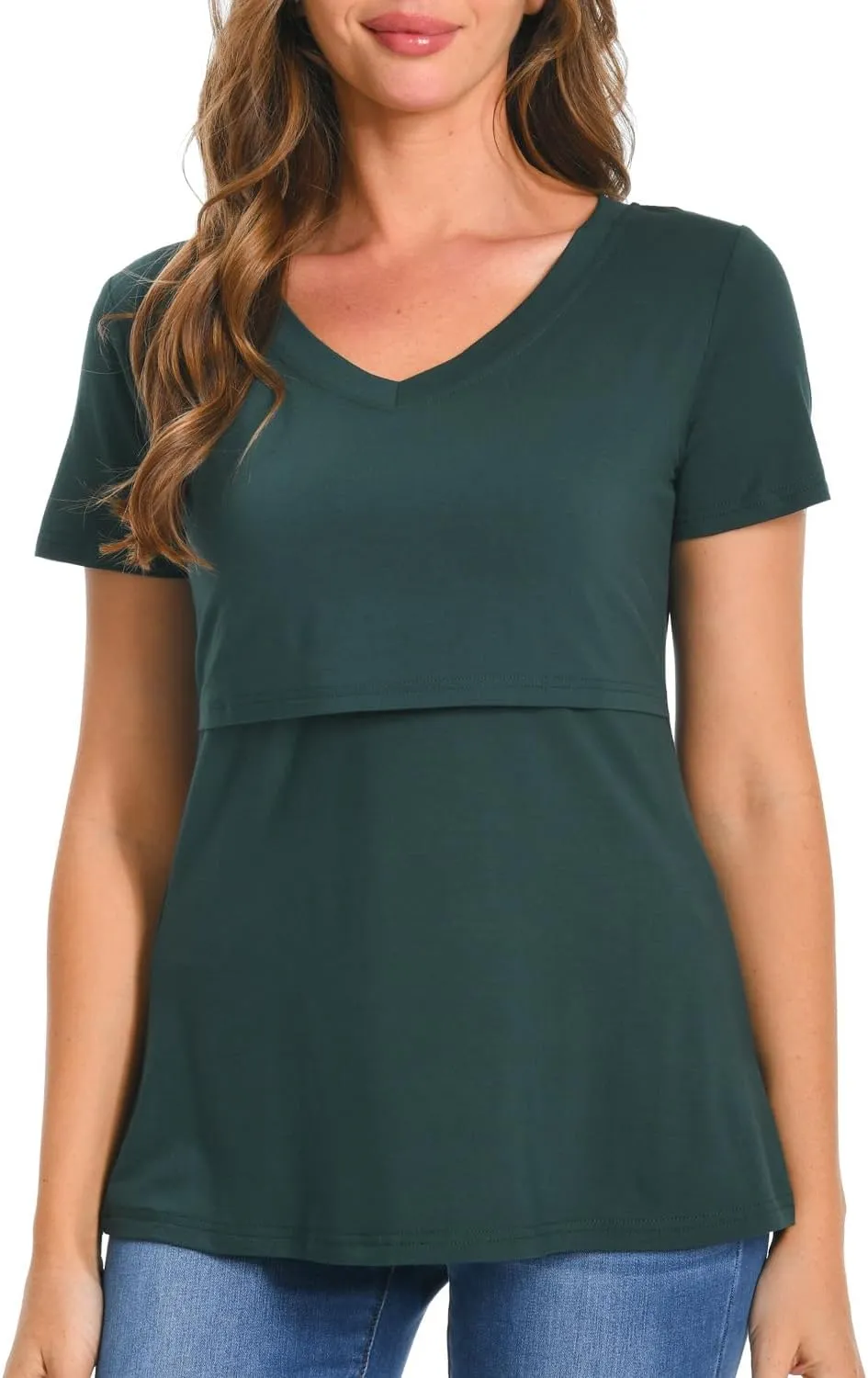 Bearsland Womens 3 Packs V Neck Nursing Tops Maternity Breastfeeding Tee Shirts
