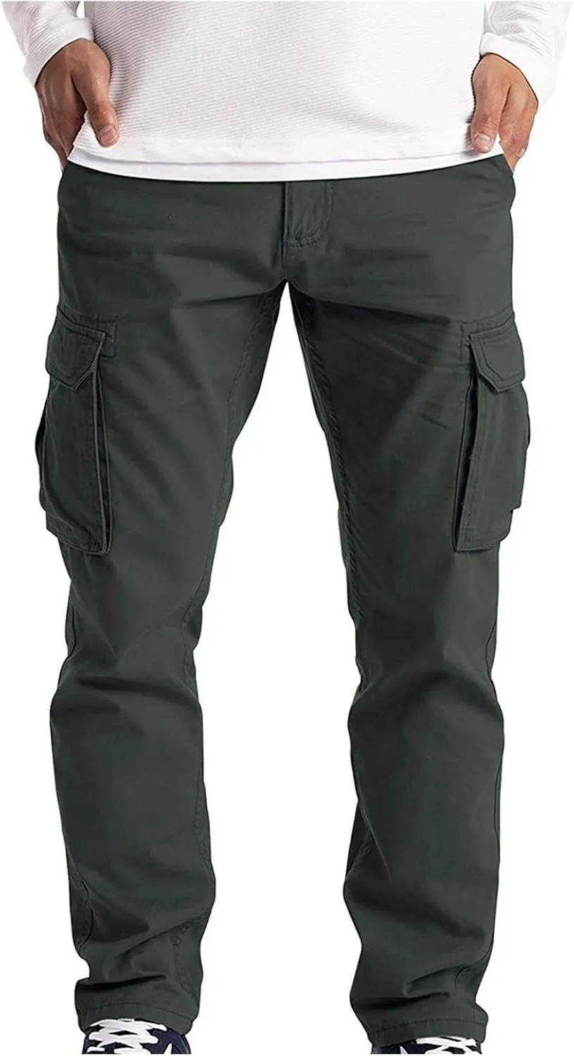 Big and Tall Sweatpants for Men Pocket Full Pants Elastic Waist Trousers Mens Business Casual Pants Work Sports Cargo