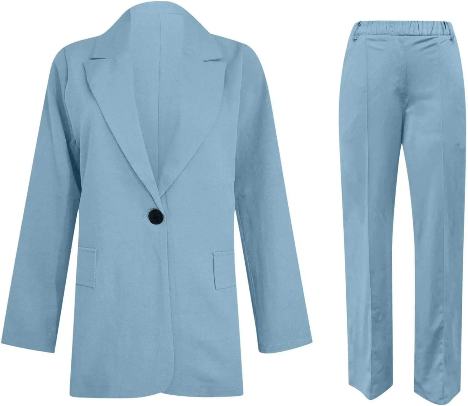 Blazer Sets Women 2 Piece Outfits Business Casual Outfits 2025 Dressy Casual Pant Suits Plus Size Wide Pants Suit Set