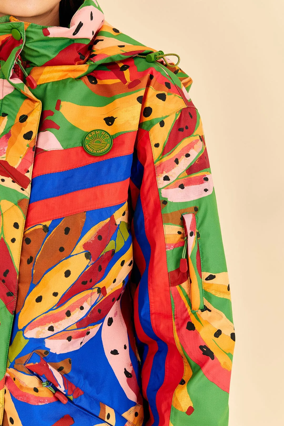 Blue Colorful Bananas Ski Jacket