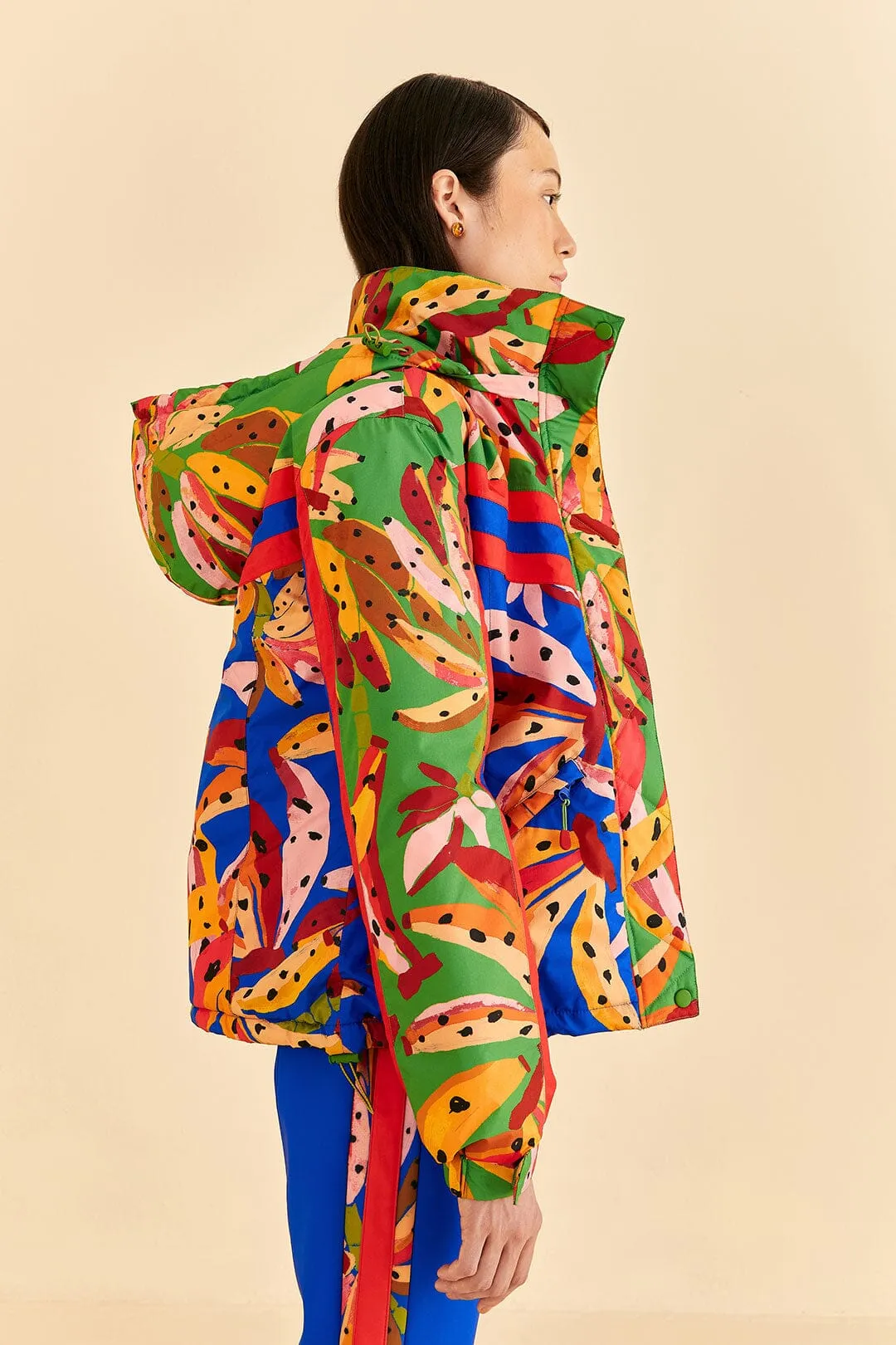 Blue Colorful Bananas Ski Jacket