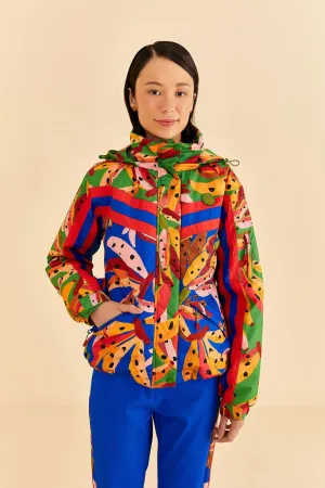 Blue Colorful Bananas Ski Jacket