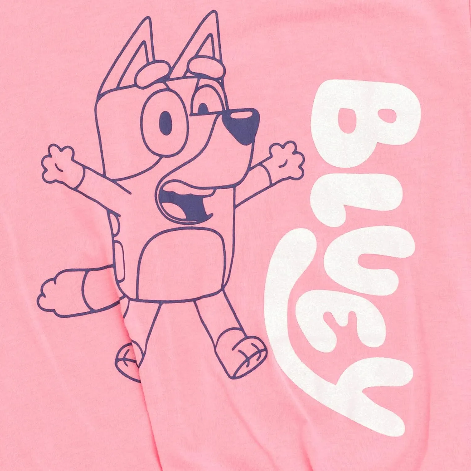 Bluey Girls T-Shirt and French Terry Dolphin Shorts Outfit Set Toddler to Big Kid Sizes (2T - 10-12)
