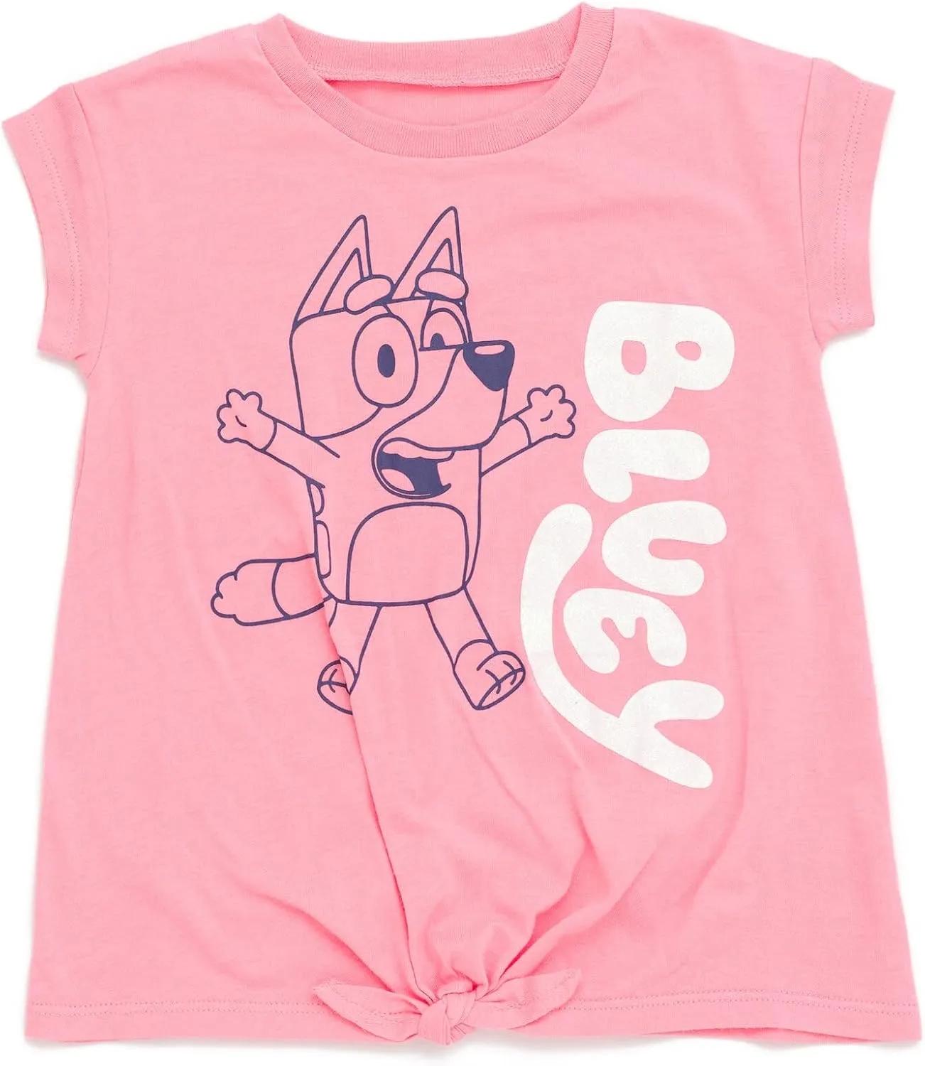 Bluey Girls T-Shirt and French Terry Dolphin Shorts Outfit Set Toddler to Big Kid Sizes (2T - 10-12)