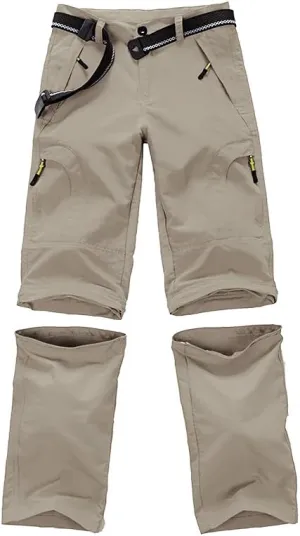 Boys Cargo Pants Kids' Hiking Quick Dry Lightweight Convertible Youth Waterproof Outdoor Camping Fishing Scout Pants