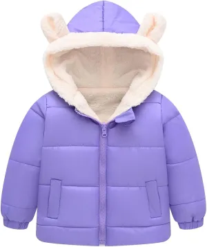 Boys Girls Children Solid Color Ears Cute Pocket Short Cotton Padded Children's Coat Fancy Toddler Girl Long down Girls