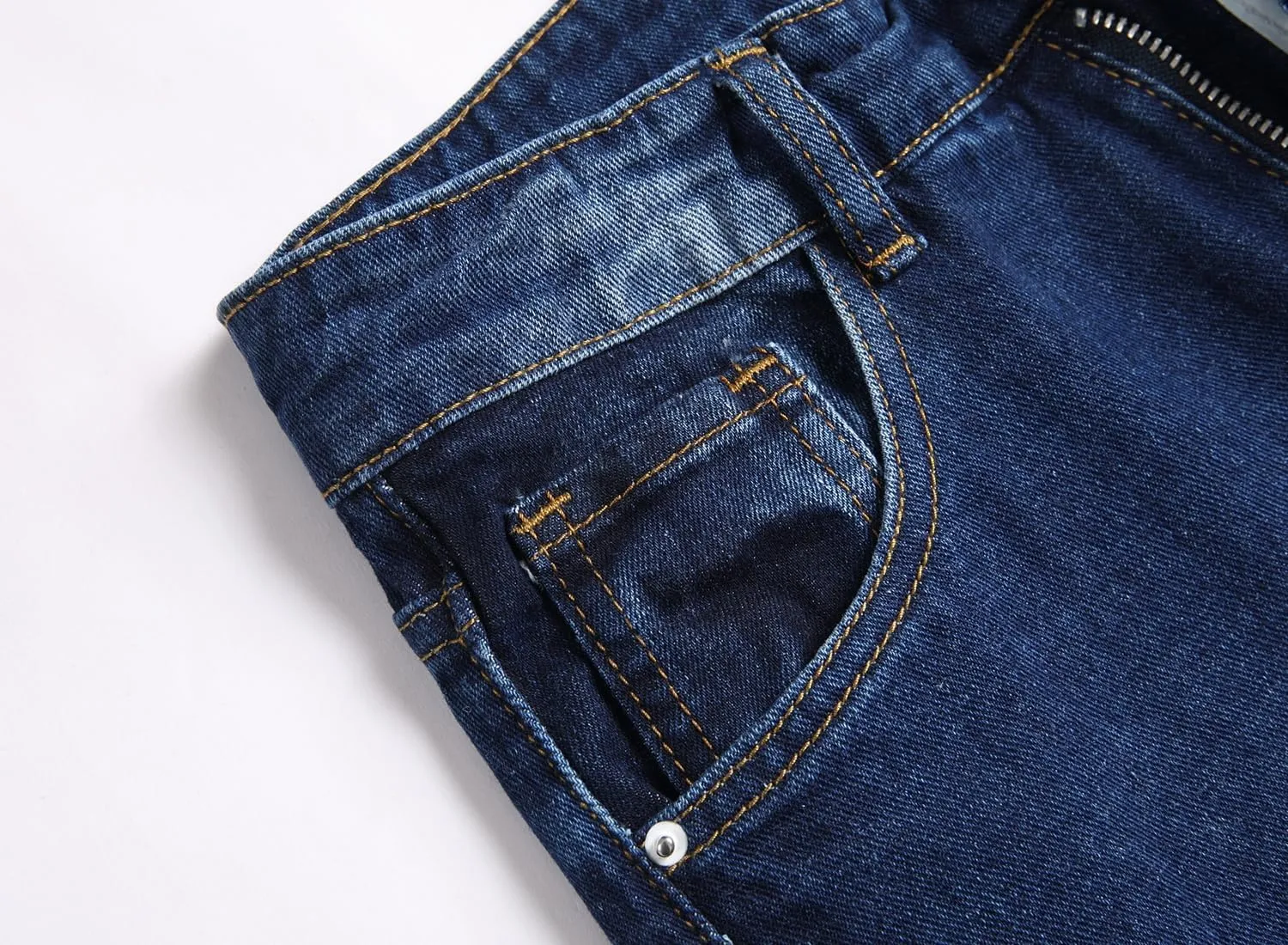 Boy's Stacked Jeans Skinny Fit Ripped Destroyed Distressed Fashion Comfy Denim Jeans Pants