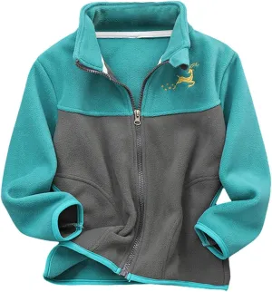 Boys Winter Jackets Coats Kids Boys Thick Cotton Padded Sports Jacket Sweatshirt Fleece Winter (Mint Green, 6-7 Years)