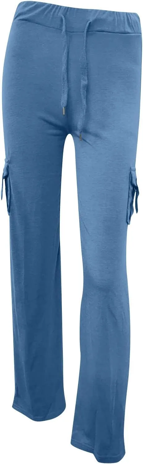 Cargo Pants Women High Waist Baggy Pants with Pockets Y2K Straight Wide Leg Trousers Elastic Slacks Streetwear