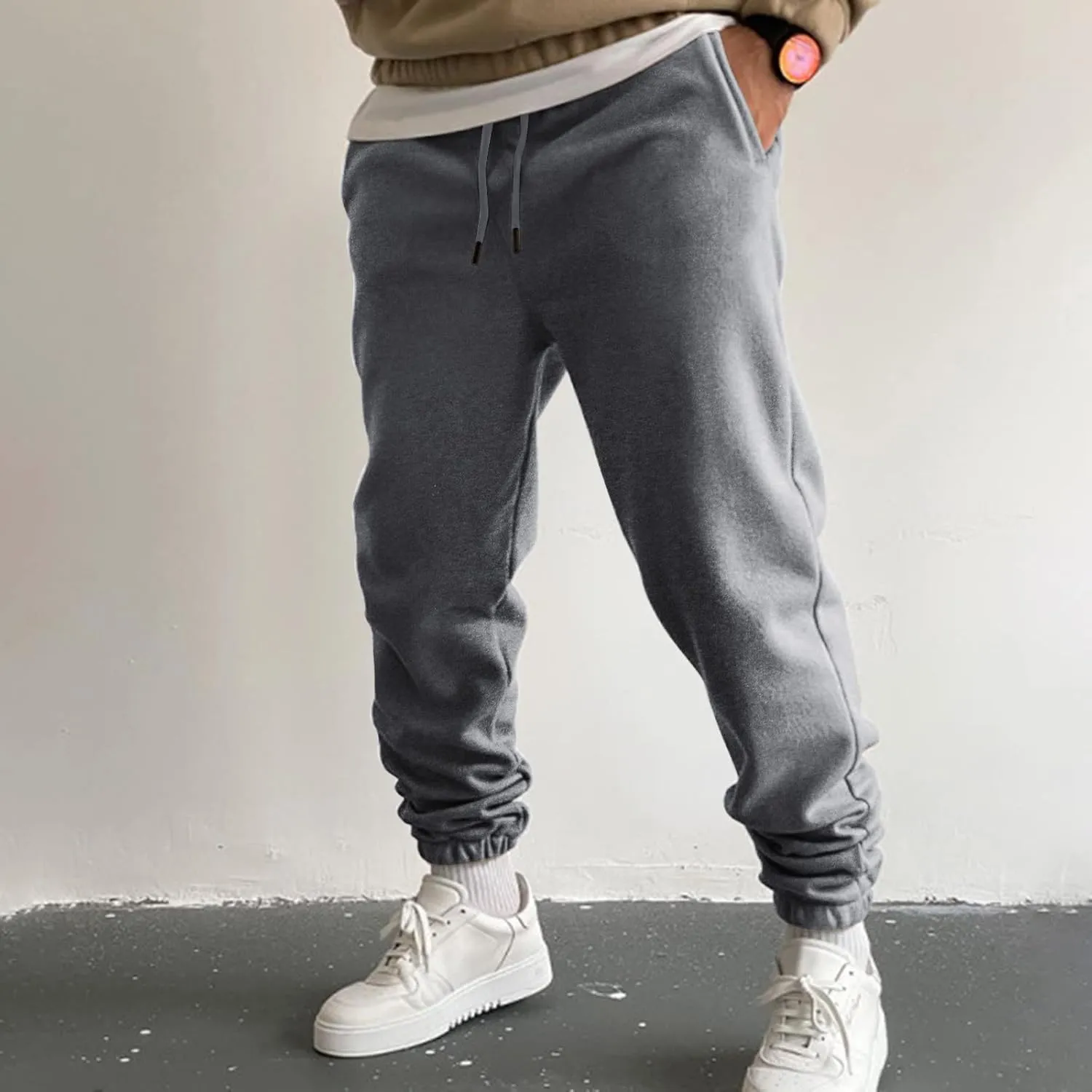 Cargo Sweatpants for Men Big and Tall Gym Sweatpants Men's Cargo Pants with Pockets Cotton Sweatpants Casual Athletic