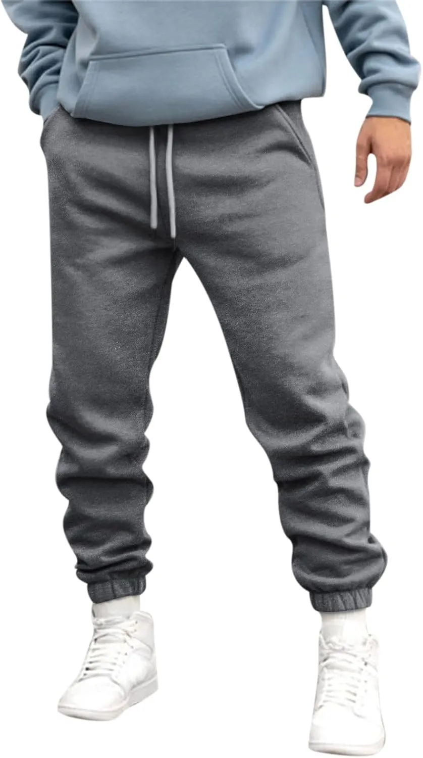 Cargo Sweatpants for Men Big and Tall Gym Sweatpants Men's Cargo Pants with Pockets Cotton Sweatpants Casual Athletic