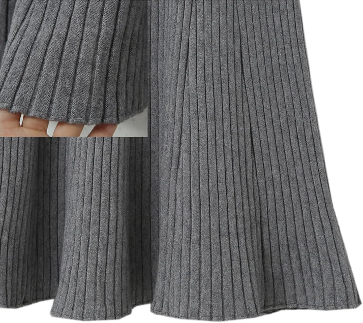 CHARTOU Women Knit Midi Skirt Ribbed Knitted Skirt High Waisted Trendy Sweater Skirt Bodycon Pencil Skirt