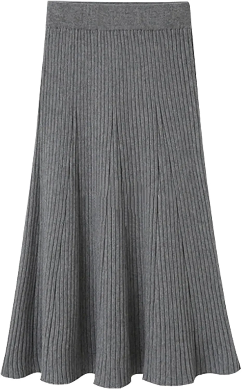 CHARTOU Women Knit Midi Skirt Ribbed Knitted Skirt High Waisted Trendy Sweater Skirt Bodycon Pencil Skirt