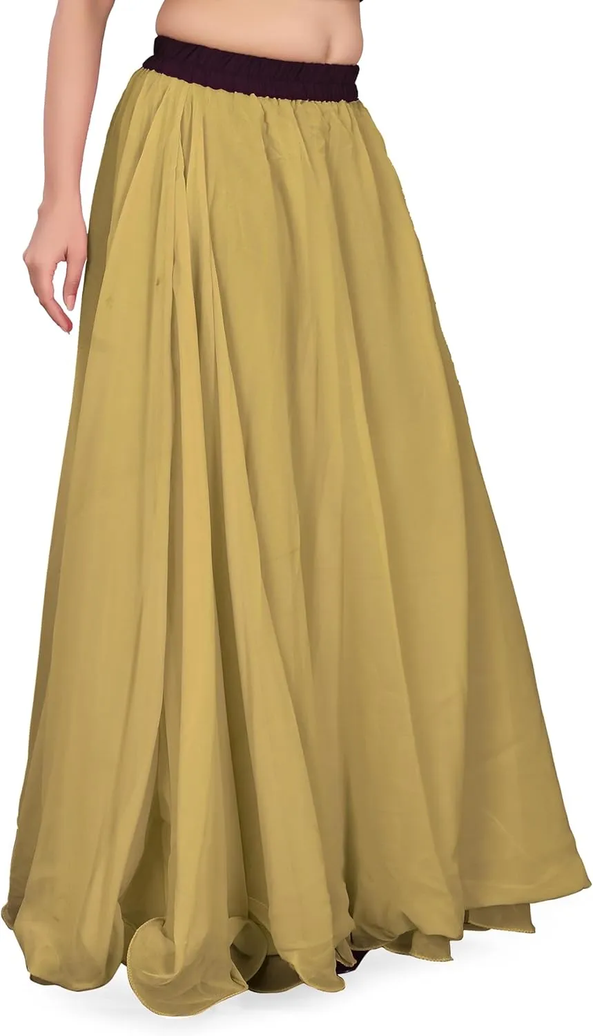 Chiffon Full Circle Belly Dance Skirt Wedding wear Maxi Chiffon Skirt for Women and Girls C12