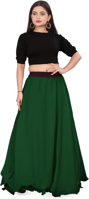 Chiffon Full Circle Belly Dance Skirt Wedding wear Maxi Chiffon Skirt for Women and Girls C12