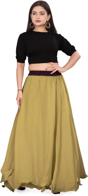 Chiffon Full Circle Belly Dance Skirt Wedding wear Maxi Chiffon Skirt for Women and Girls C12
