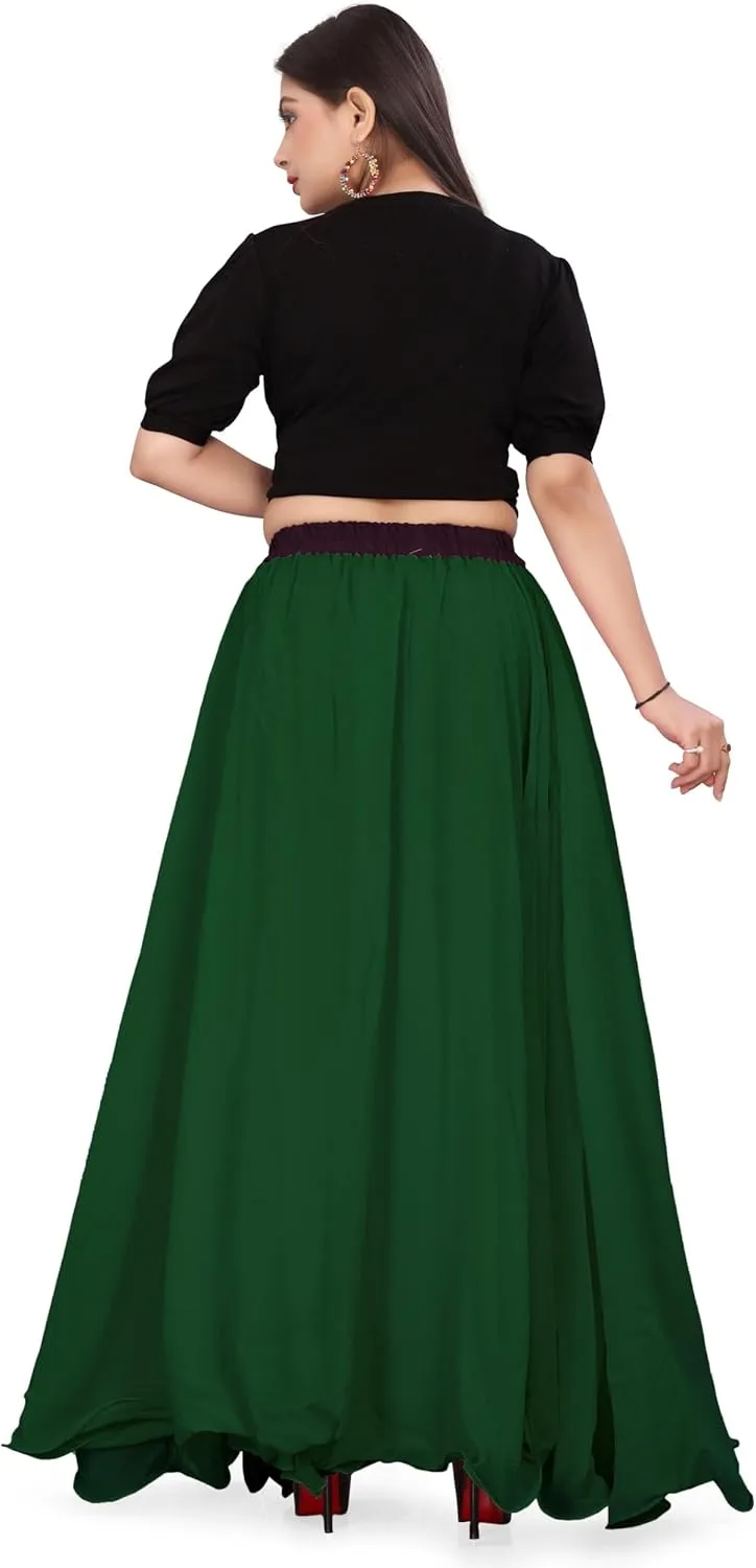 Chiffon Full Circle Belly Dance Skirt Wedding wear Maxi Chiffon Skirt for Women and Girls C12