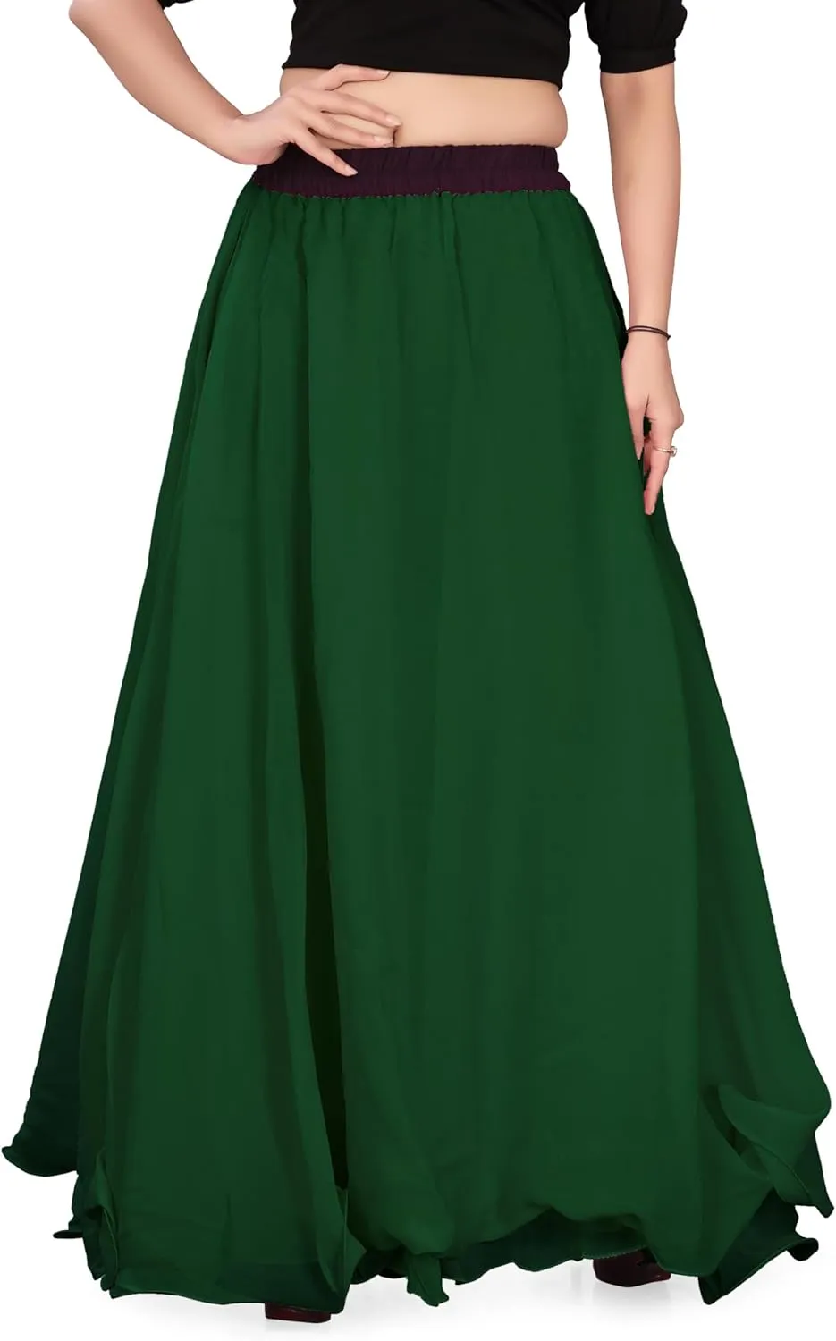 Chiffon Full Circle Belly Dance Skirt Wedding wear Maxi Chiffon Skirt for Women and Girls C12