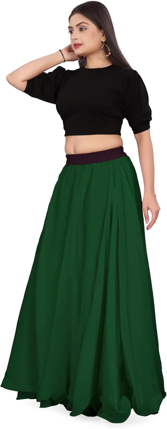 Chiffon Full Circle Belly Dance Skirt Wedding wear Maxi Chiffon Skirt for Women and Girls C12