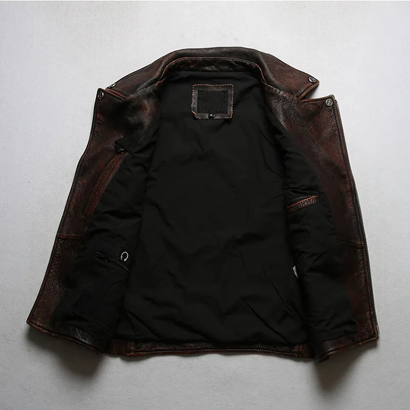 CLEARANCE / Vintage Heavy Genuine Leather Motorcycle Biker Vest for Men - US
