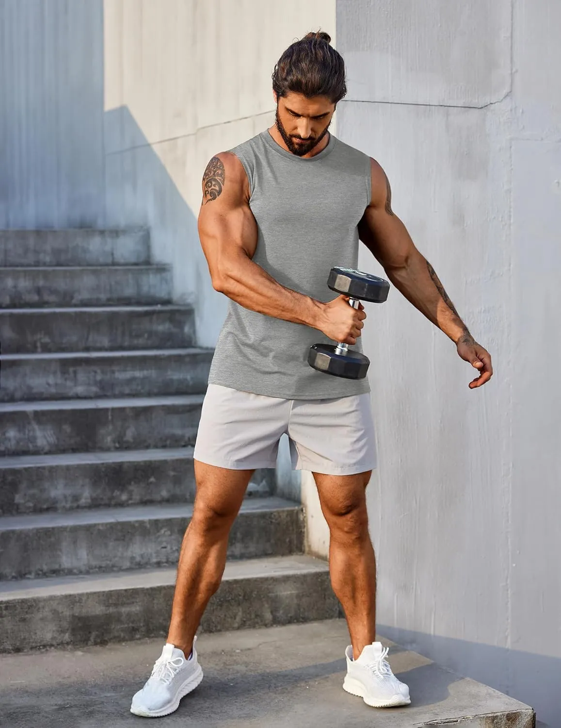 COOFANDY Men's 3 Pack Workout Tank Tops Gym Muscle Tee Bodybuilding Fitness Sleeveless T Shirts