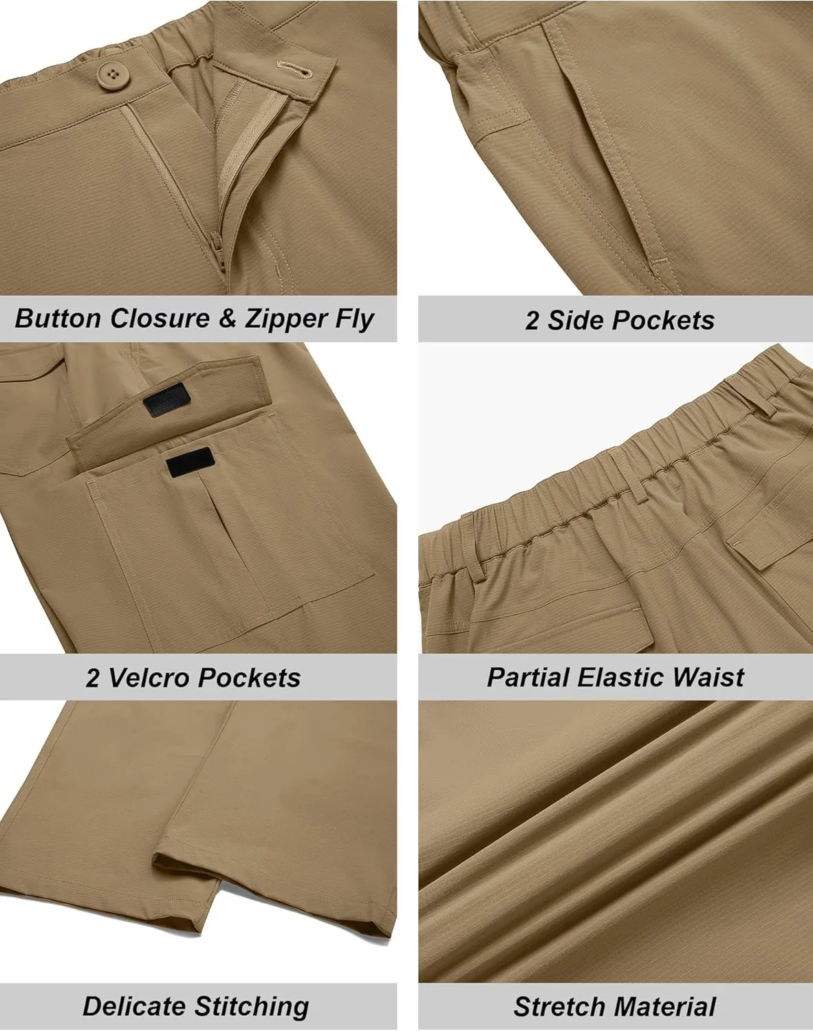 COOFANDY Men's Casual Pants Lightweight Hiking Cargo Pants Stretch Outdoor Work Pant with Multi Pockets