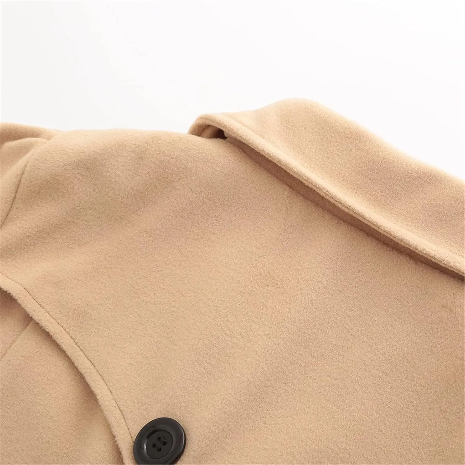 cooki Winter Coats Womens 2024 Fashion Trench Coat Lapel Double Breasted Thick A Line Pea Coats Jacket with Pockets