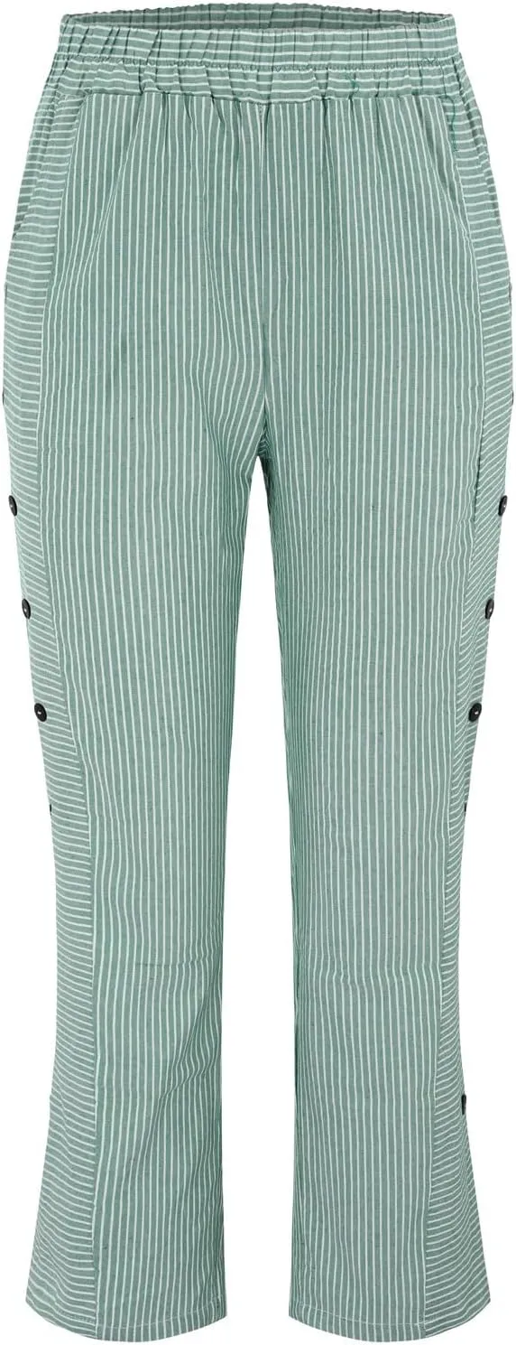 Cotton Linen Pants Women Casual Pant Lightweight Summer Elastic Waist Plus Size Lounge Long Trousers
