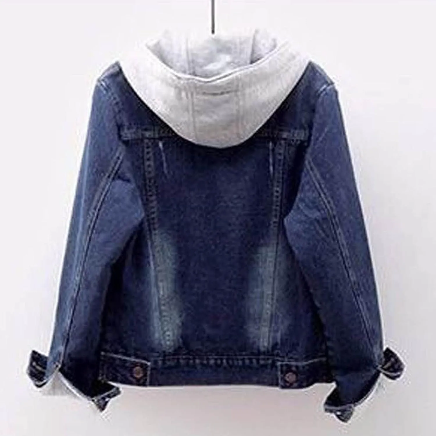 DDAPJ pyju Women's Warm Denim Jacket with Detachable Hood Fleece Lined Denim Coat Pockets Casual Winter Hoodies Jackets