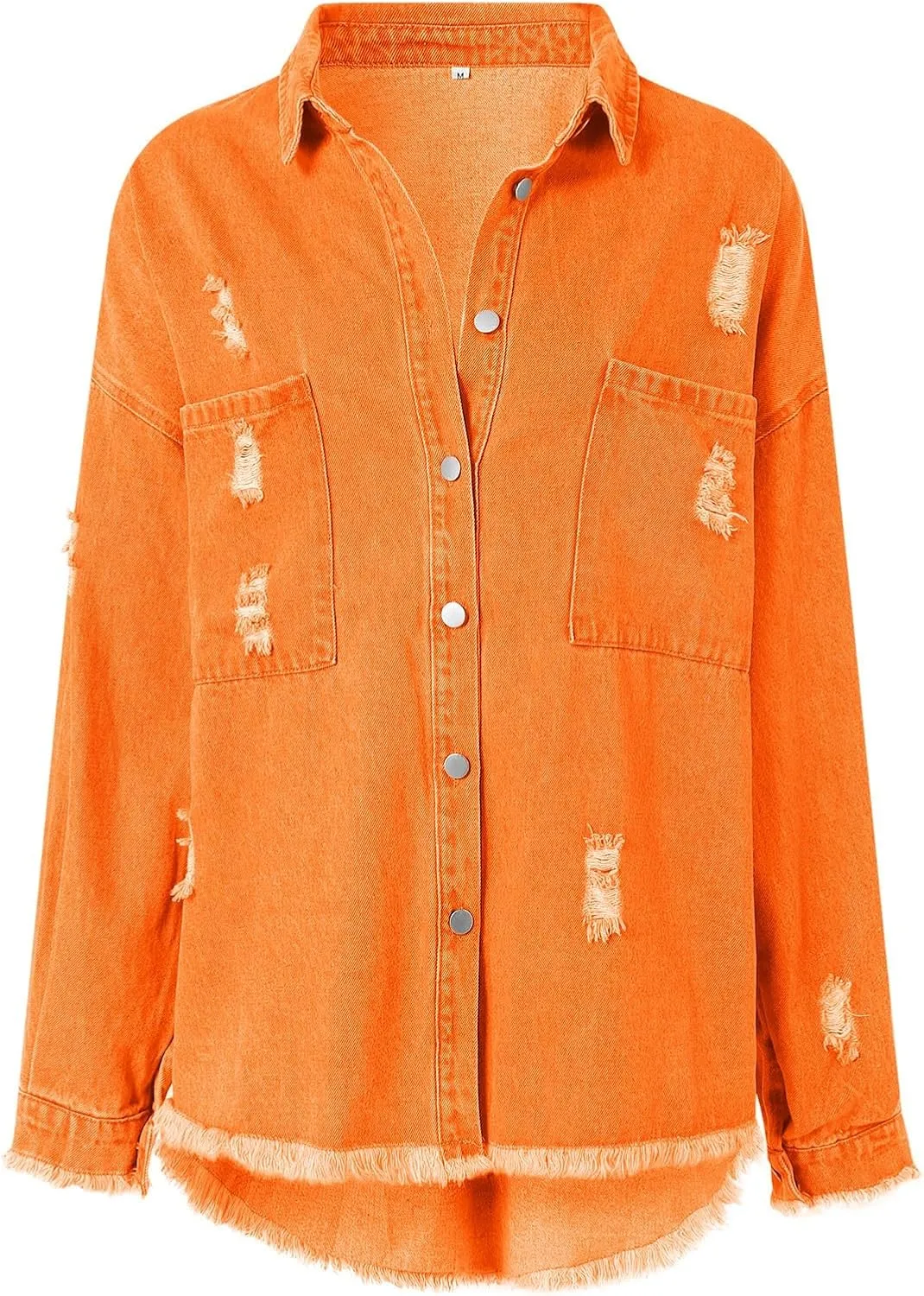 Denim Jackets Womens Trendy Long Sleeve Button Shirt Jacket Jean Shacket with Pocket Western Shacket Jacket Work Jacket