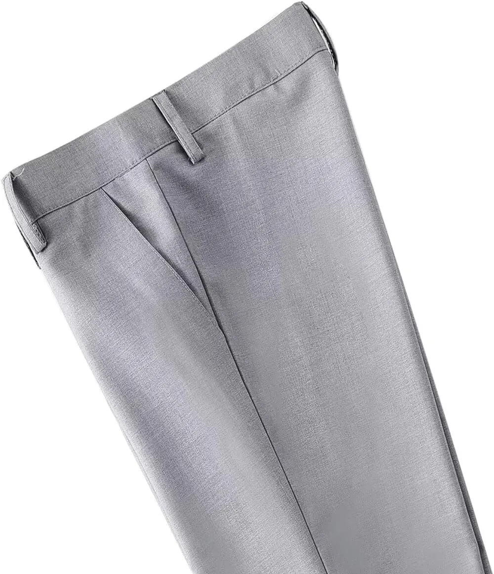DHTS Boys Dress Pants (Size 2-20 Years) Slim Fit Uniform Pants for Toddler & Teens